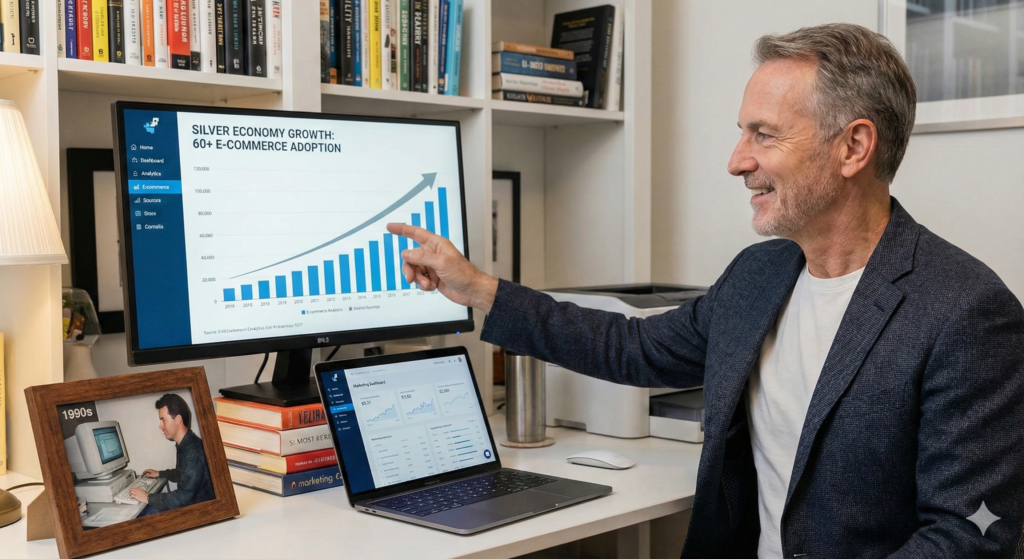 מכרה הזהב הכסוף: שיווק לאיקומרס לבני 60+ (מדריך ממומחה בן 62)